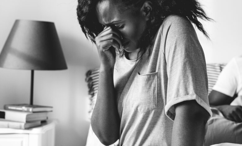 Picture Of A Woman Feeling Regretful Of Her Action