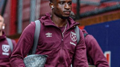 Mohammed Kudus in West Ham jersey, set to join Tottenham Hotspur