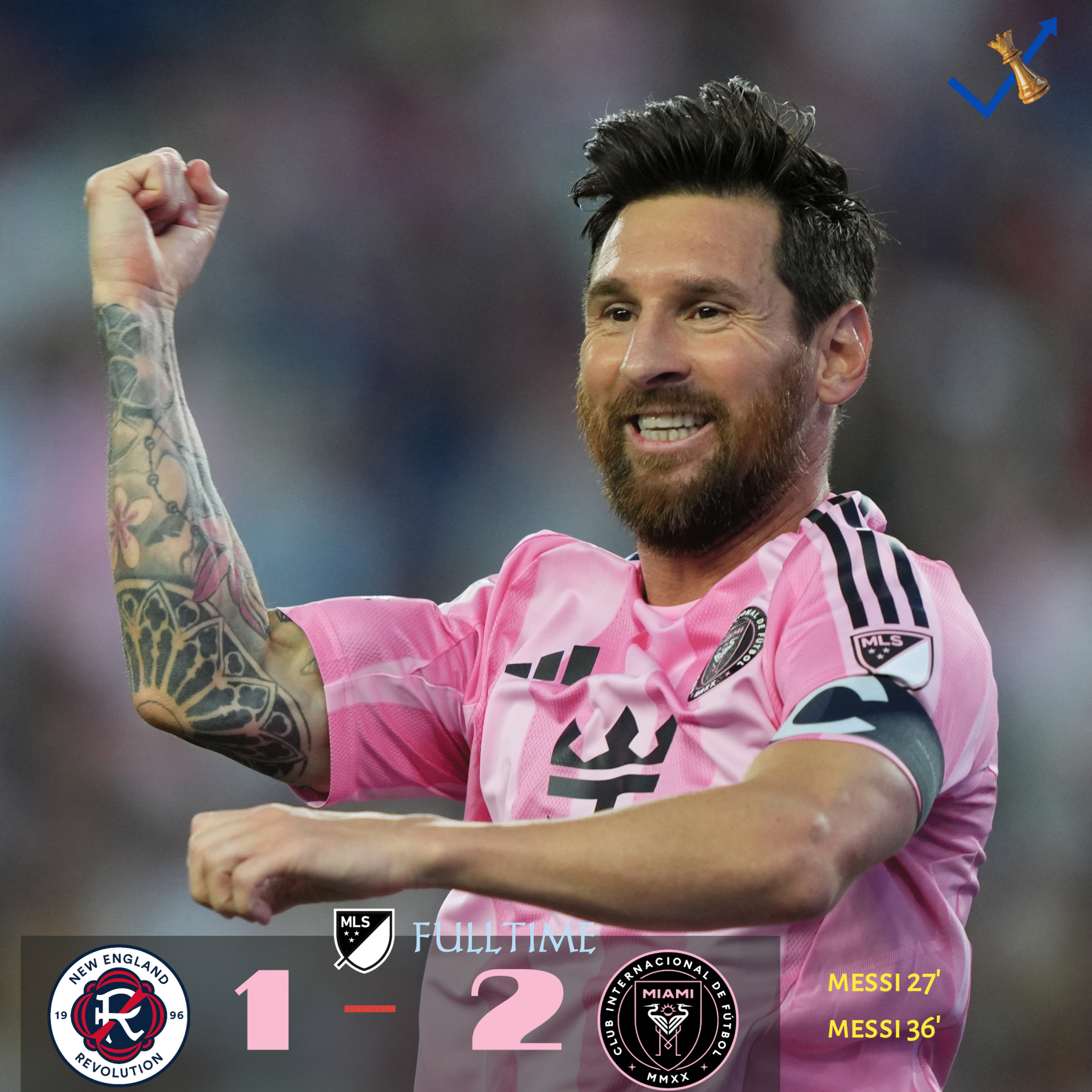 Lionel Messi Scored 2 Against New England Revolution
