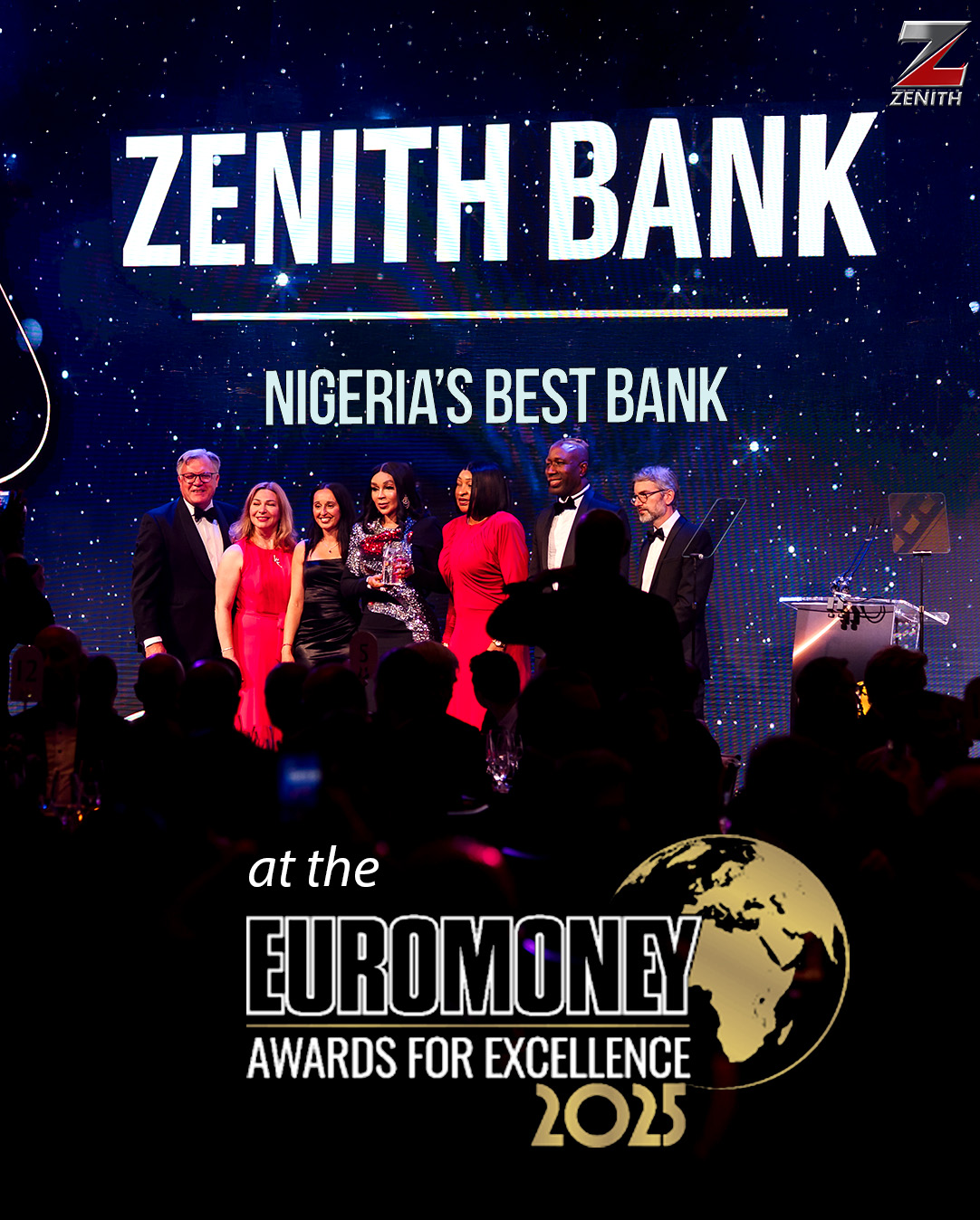 Zenith Bank executives at Euromoney Awards 2025, celebrating Nigeria’s Best Bank title.
