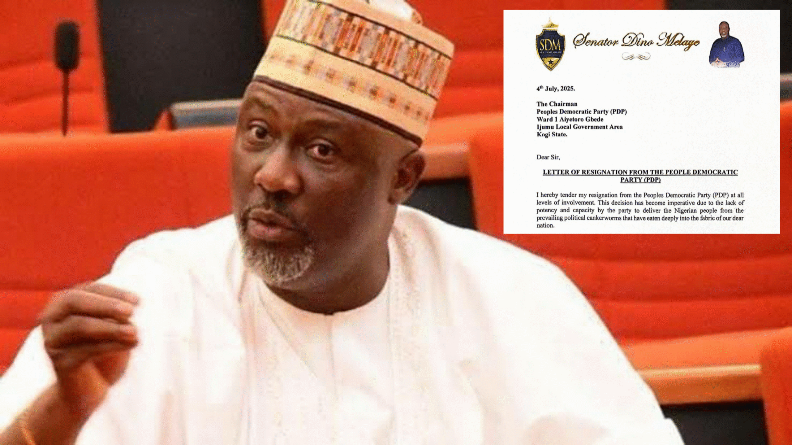 Former Senator Dino Melaye resigns from the Peoples Democratic Party