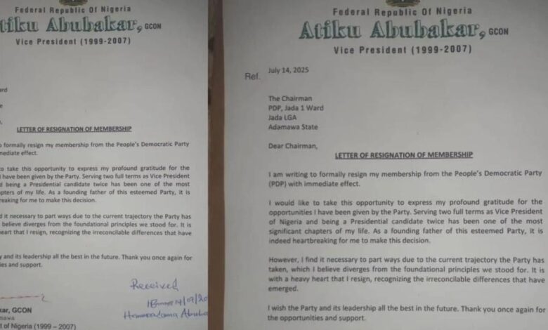 Atiku Abubakar Resigns from PDP, Joins ADC Coalition for 2027 Nigerian Elections