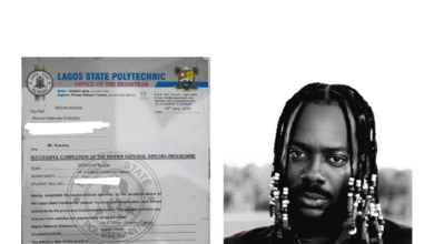 Adekunle Gold’s HND certificate surfaces online after fan questions academic record.