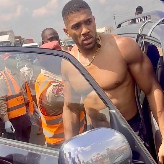 Anthony Joshua accident scene