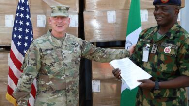 US soldiers and Nigerian troops during a joint military engagement.