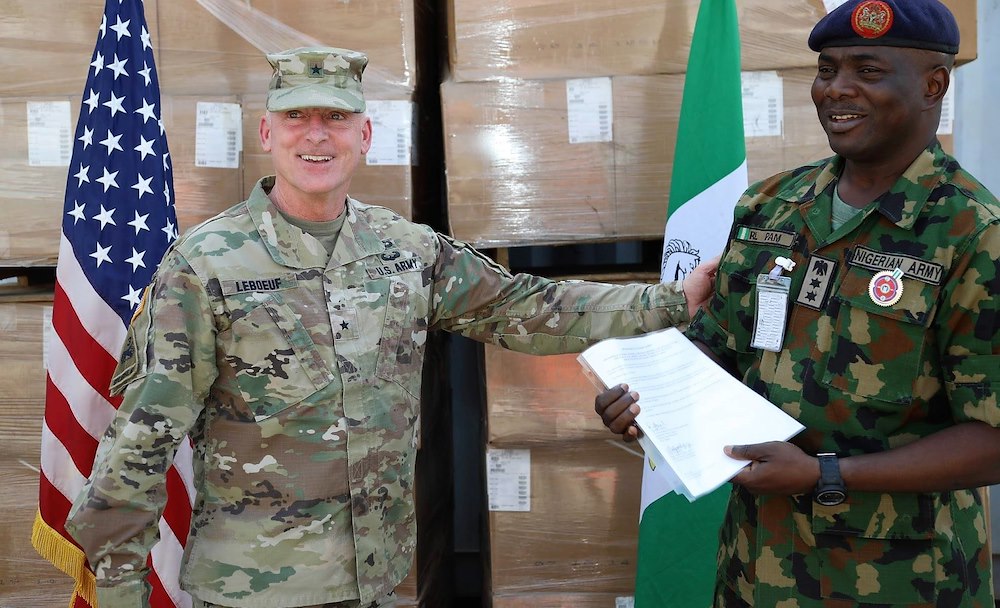 US soldiers and Nigerian troops during a joint military engagement.